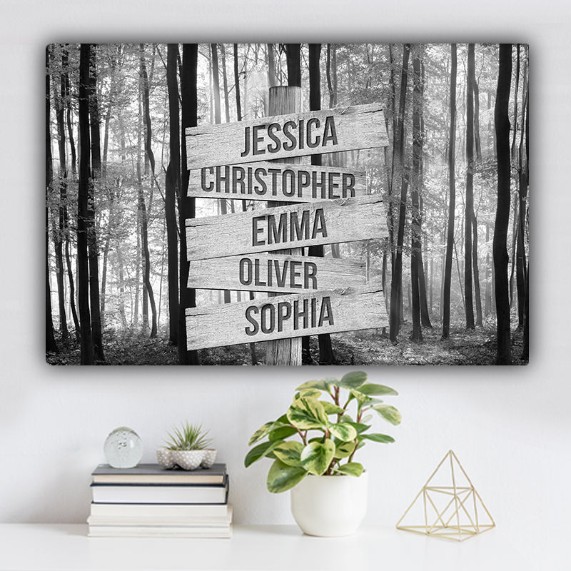 Autumn Beech Tree Forest Family Names Premium Canvas