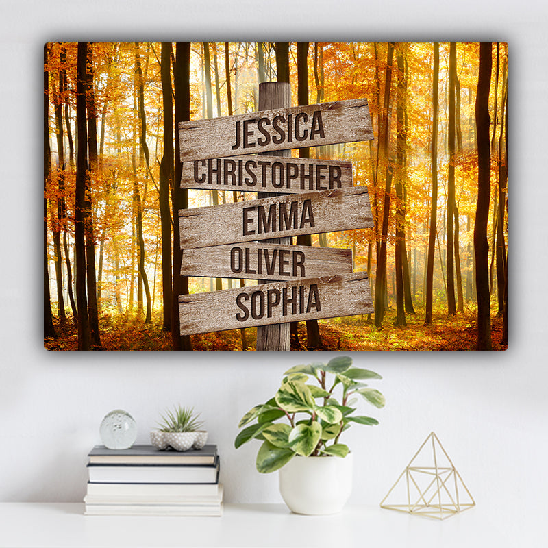 Autumn Beech Tree Forest Color Family Names Premium Canvas
