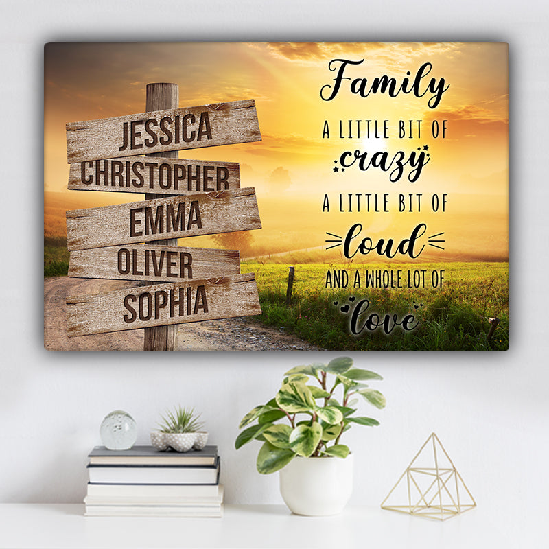 Countryside Road V1 Color Family "Crazy, Loud, Love" Names Premium Canvas