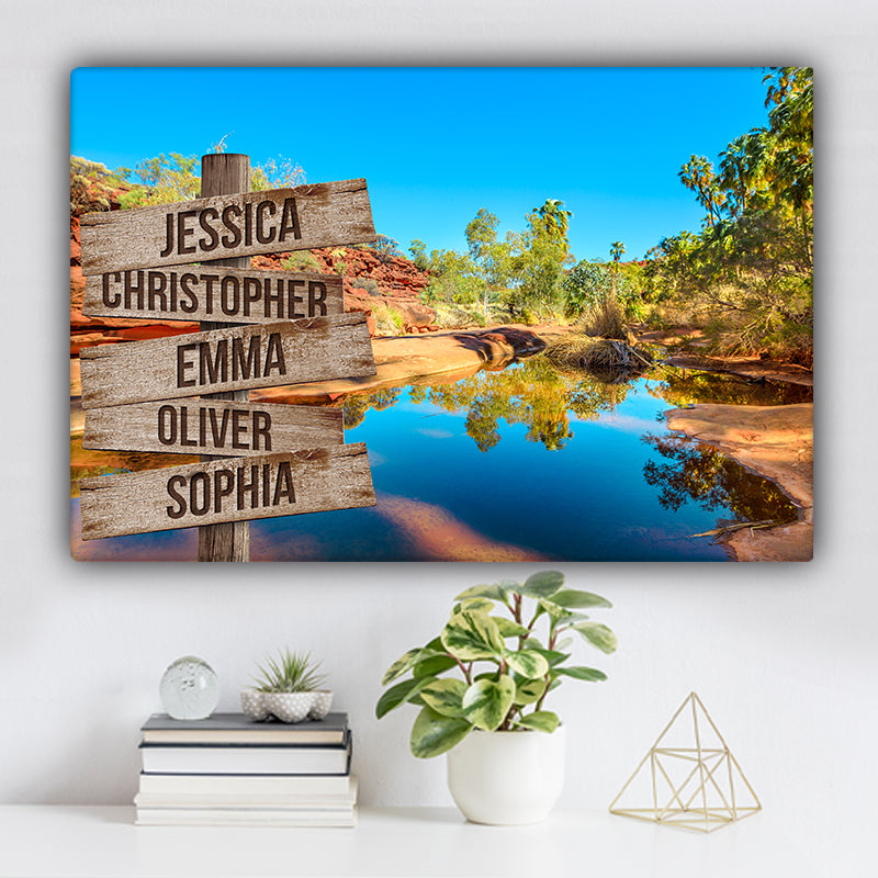 Palm Valley Oasis Color Family Names Premium Canvas
