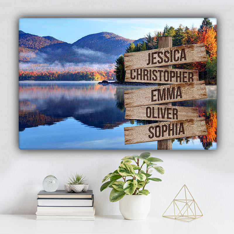 Autumn Reflection in Scenic Vermont Color Family Names Premium Canvas