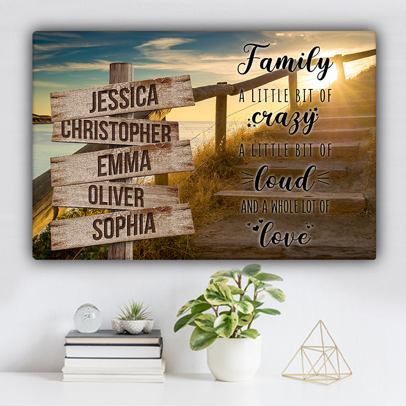 Stairway to Heaven Color Family "Crazy, Loud, Love" Names Premium Canvas