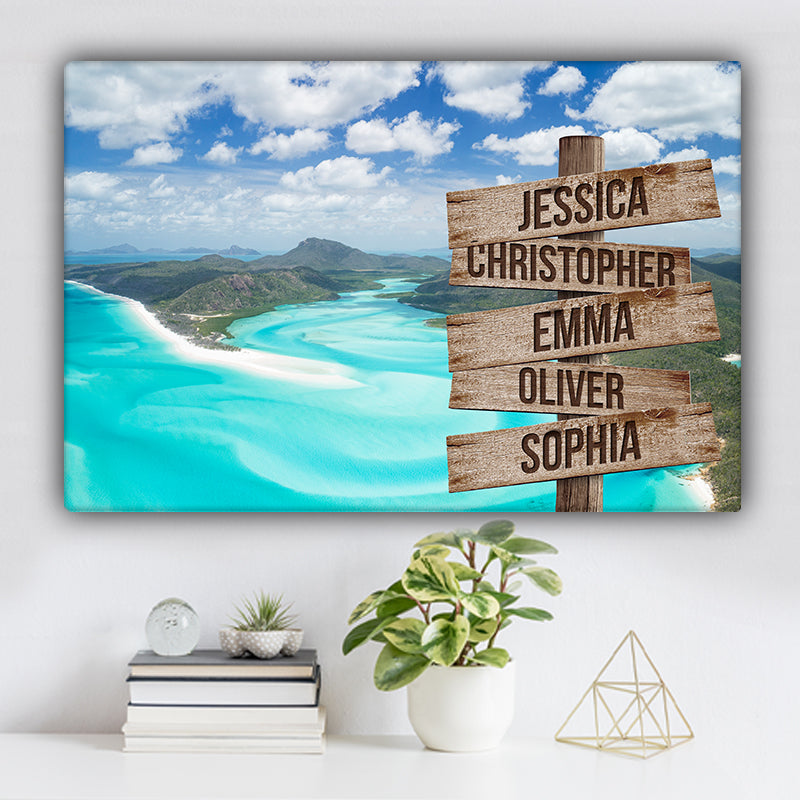 Whitsunday Islands Color Family Names Premium Canvas