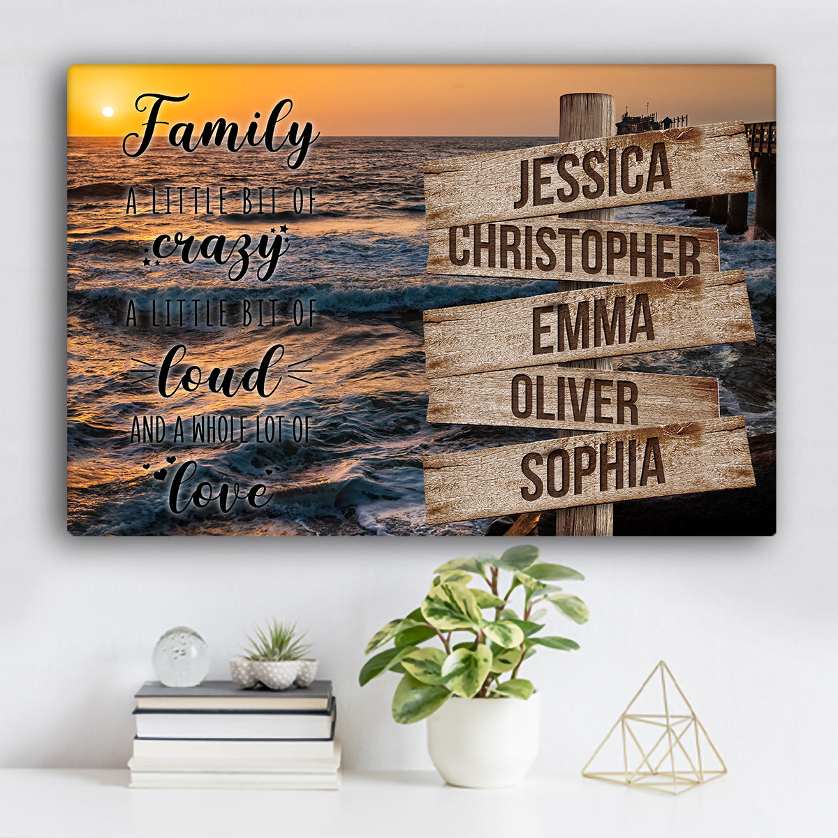 Ocean Dock V2 Color Family "Crazy, Loud, Love" Names Premium Canvas