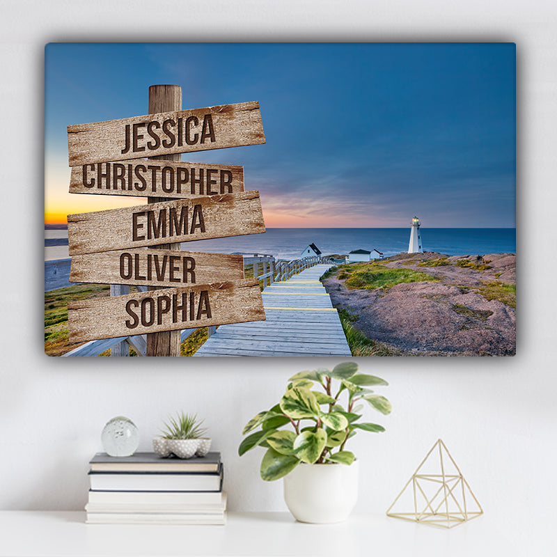 Boardwalk Cape Spear Lighthouse Color Family Names Premium Canvas
