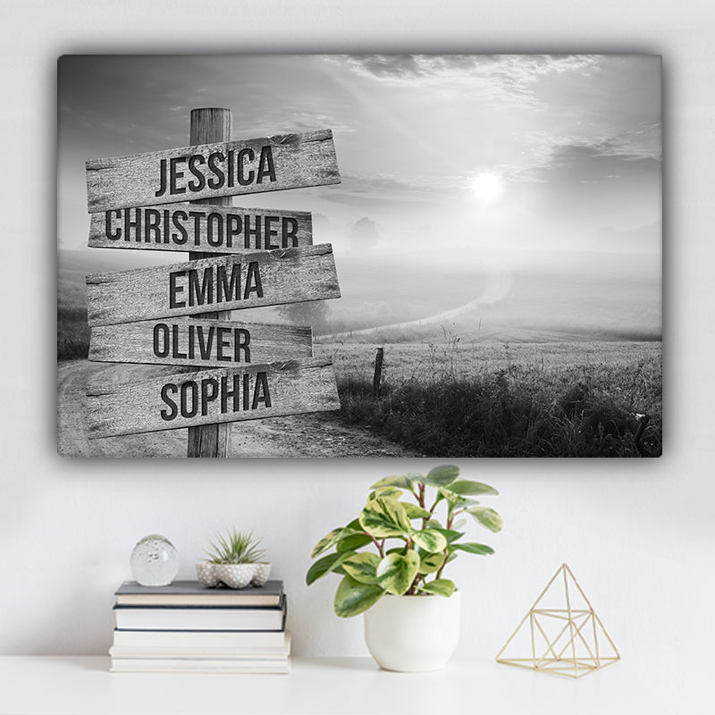 Countryside Road V1 Family Names Premium Canvas