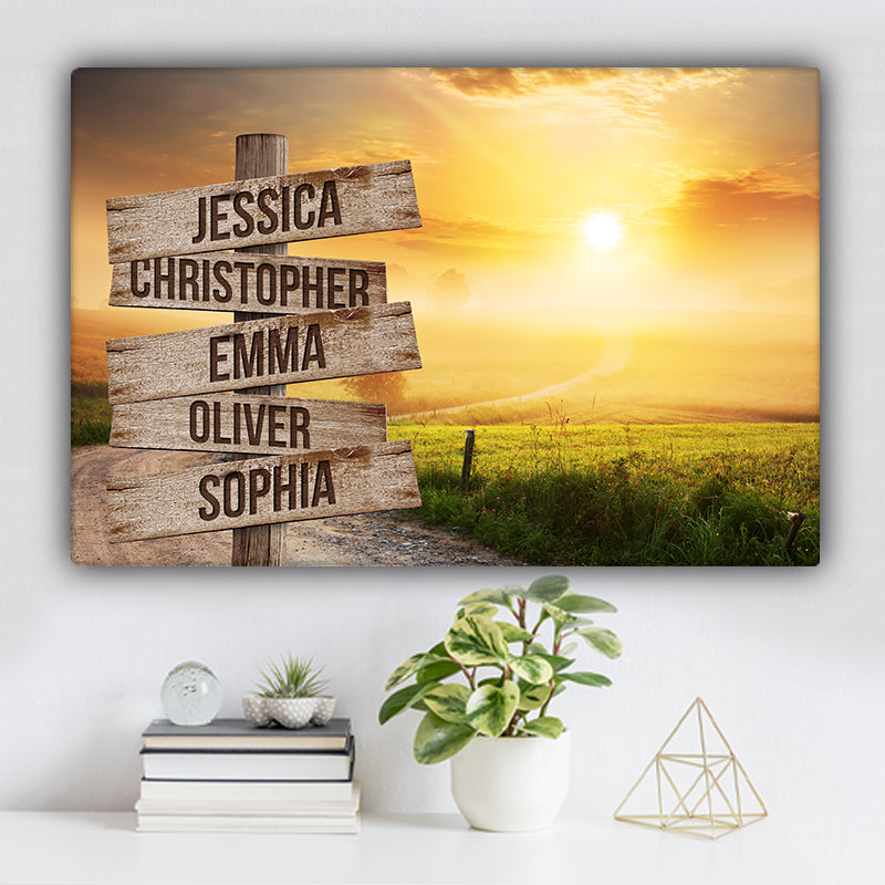 Countryside Road V1 Color Family Names Premium Canvas
