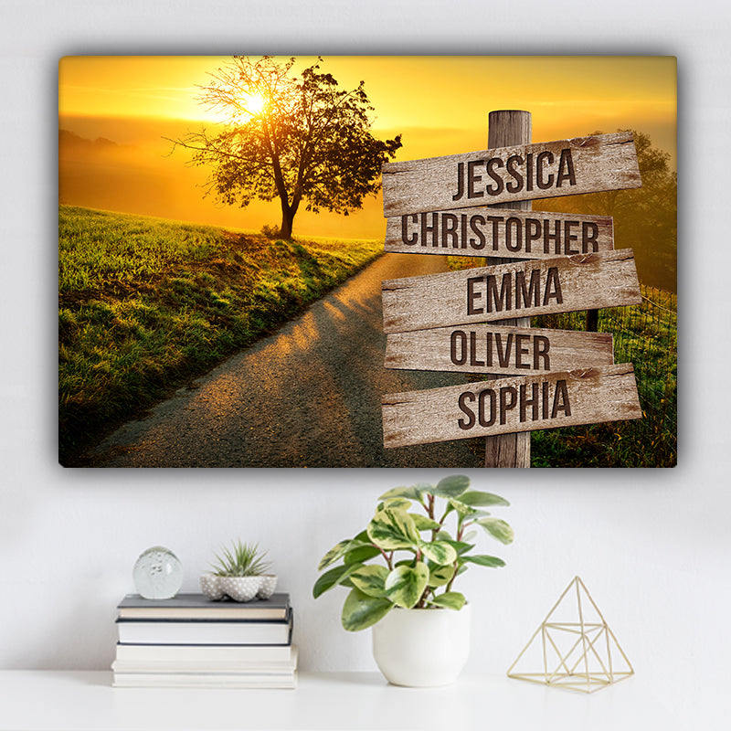 Countryside Road V2 Color Family Names Premium Canvas