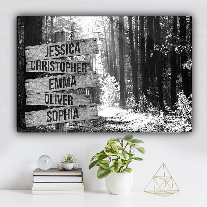 Forest During Autumn V1 Family Names Premium Canvas