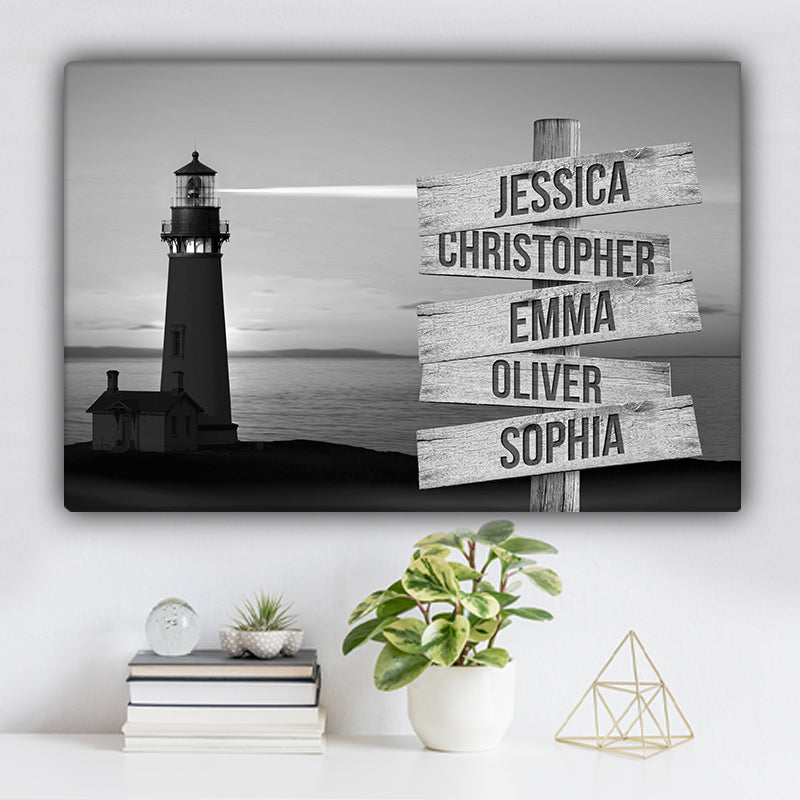 The Lighthouse Family Names Premium Canvas