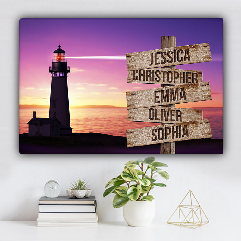 The Lighthouse Color Family Names Premium Canvas